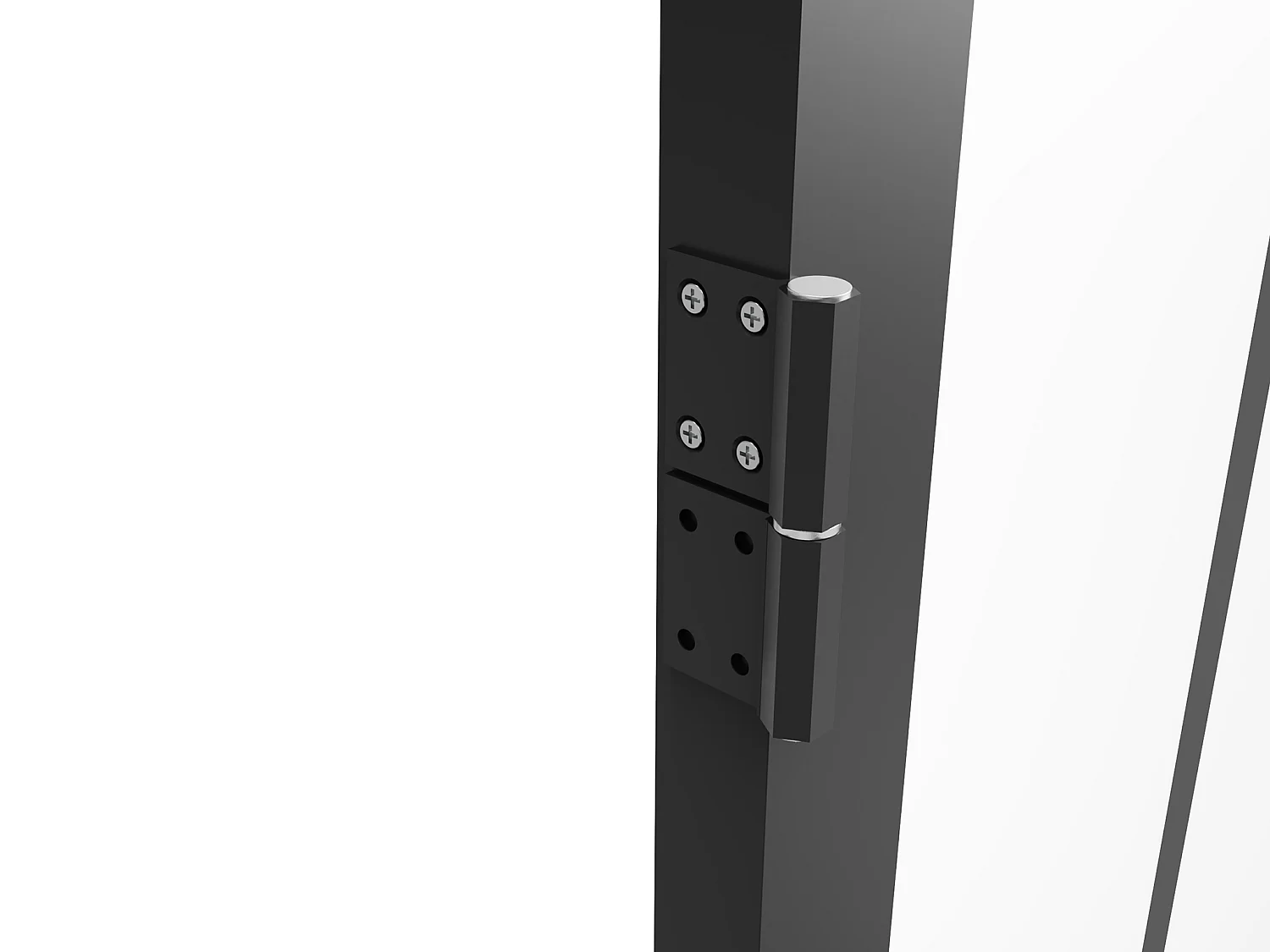 Puerta reversible de aluminio y vidrio templado estilo taller - Alt. 204 x Ancho 83 cm - Negra - ERMELO