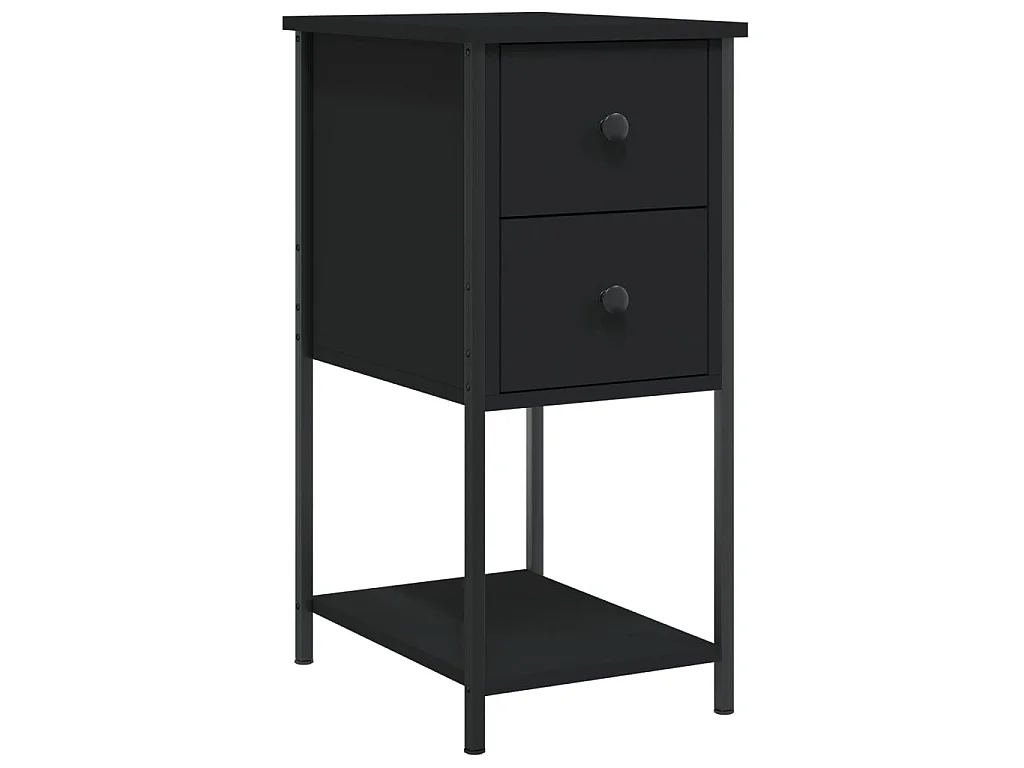 Tables de chevet 2 pcs noir 32x42x70 cm bois d'ingénierie