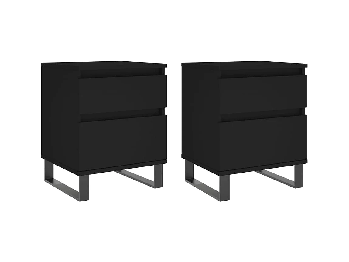 Nachtkastjes 2 stuks zwart 40x35x50 cm parket