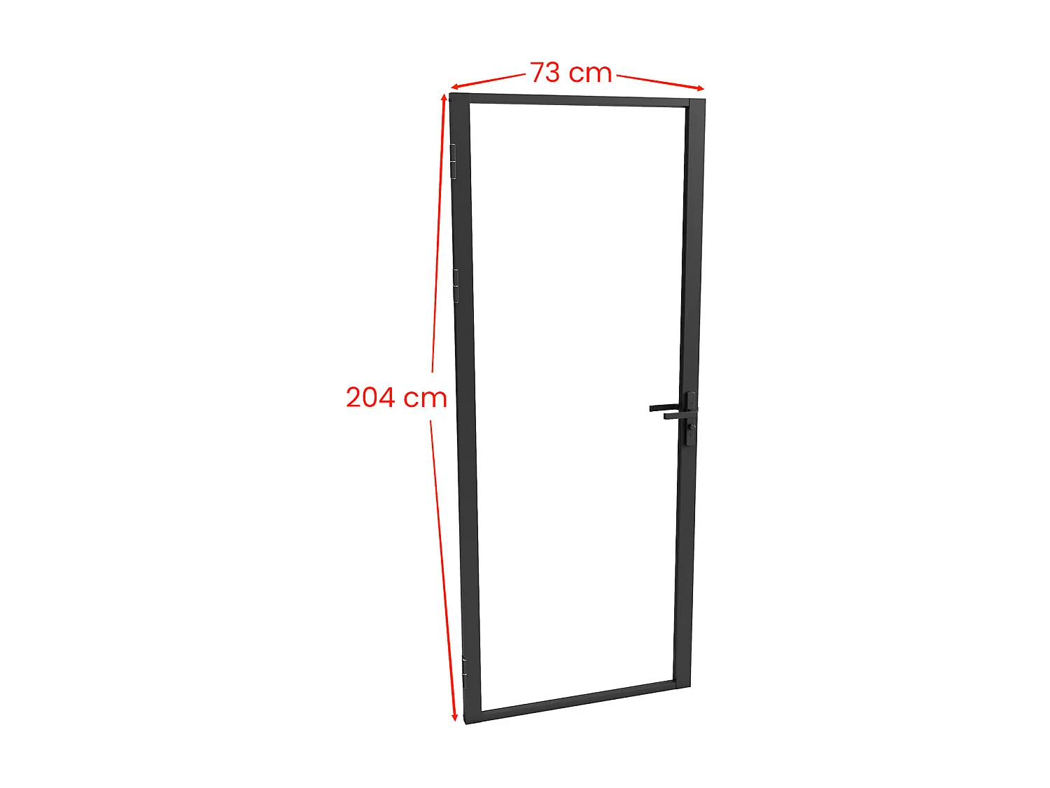 Blocco porta reversibile H204 x L73 cm in Alluminio e Vetro temperato - LOXTON