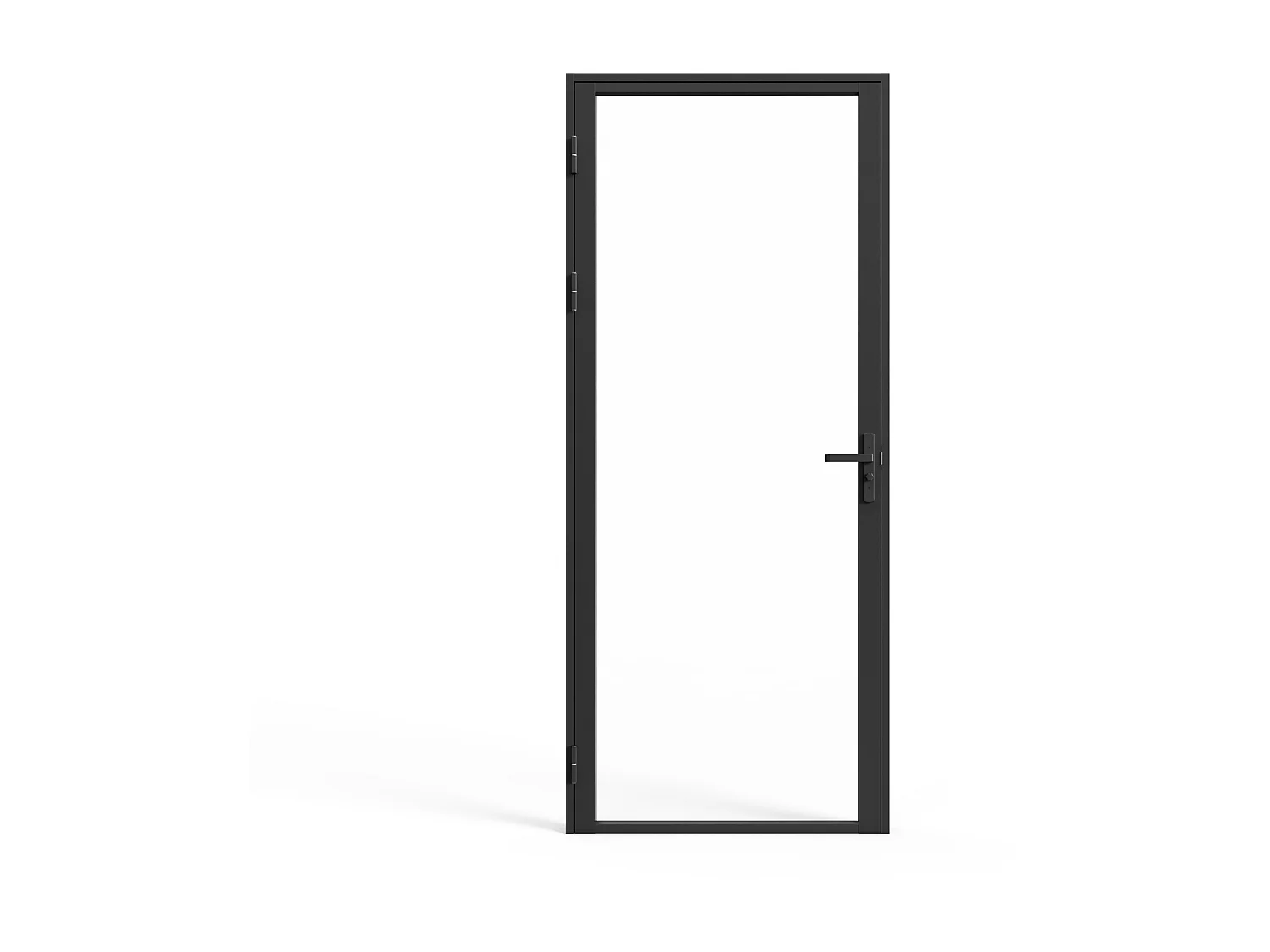 Bloc porte réversible en aluminium et verre trempé - H204 x L73 cm - Noir - LOXTON