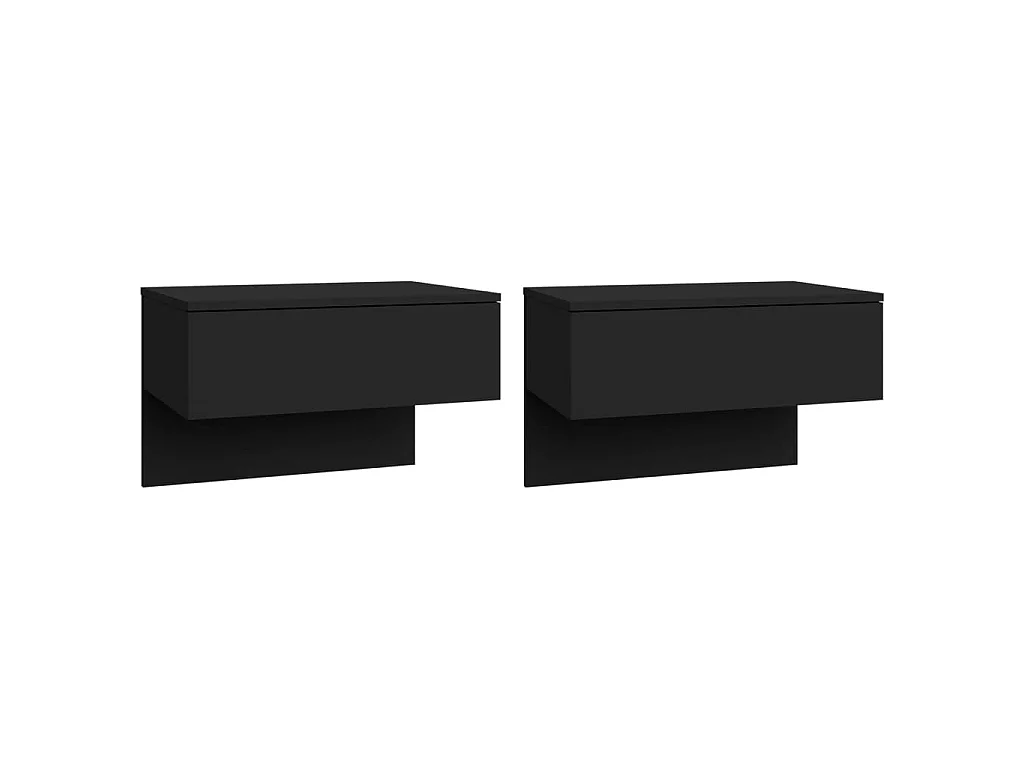 Tables de chevet murales 2 pcs Noir
