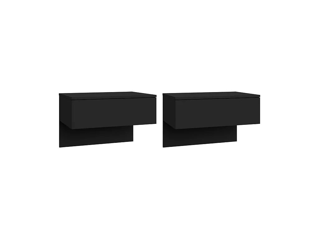 Tables de chevet murales 2 pcs Noir
