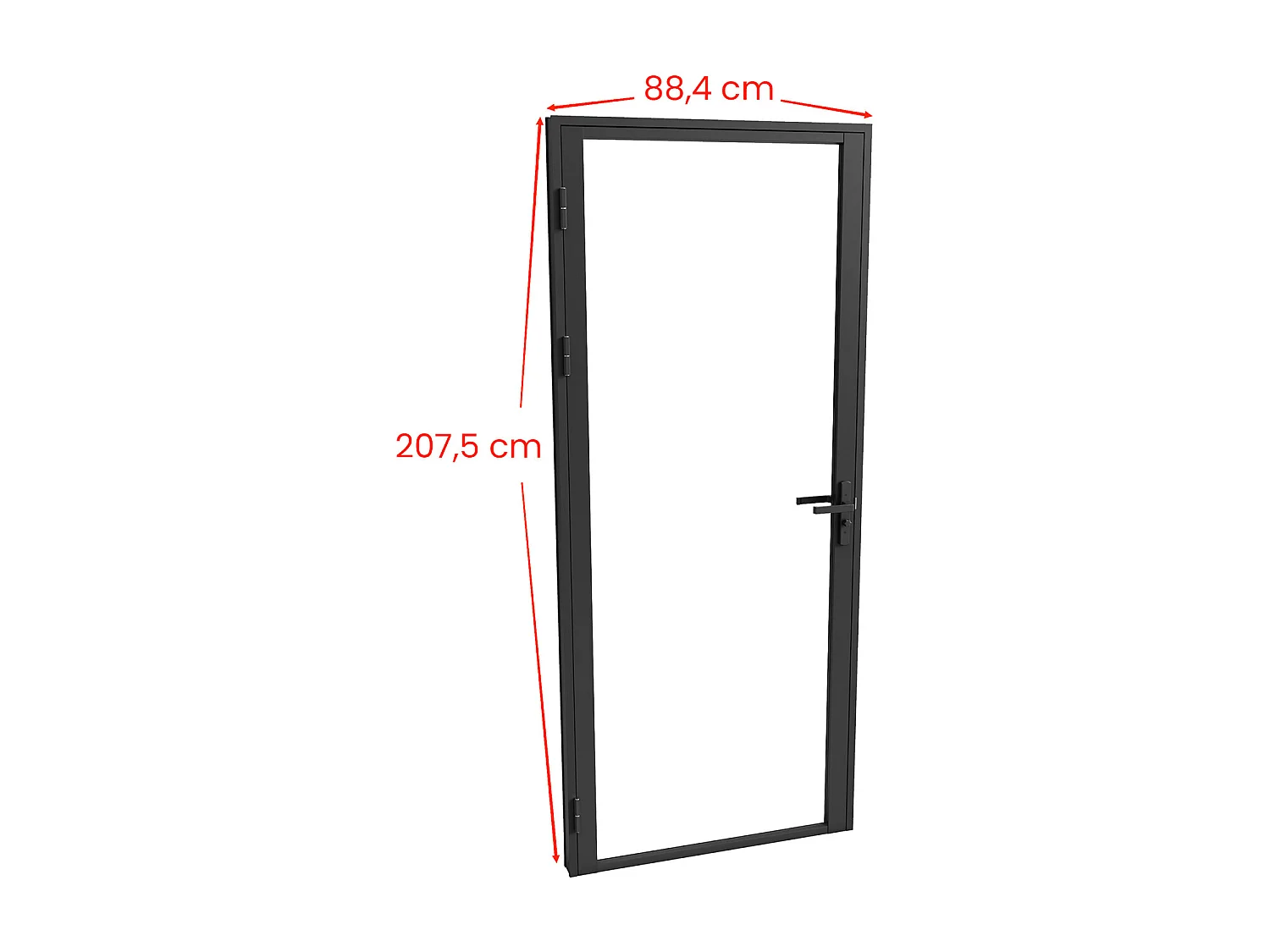 Blocco porta reversibile H204 x L83 cm in Alluminio e Vetro temperato - LOXTON