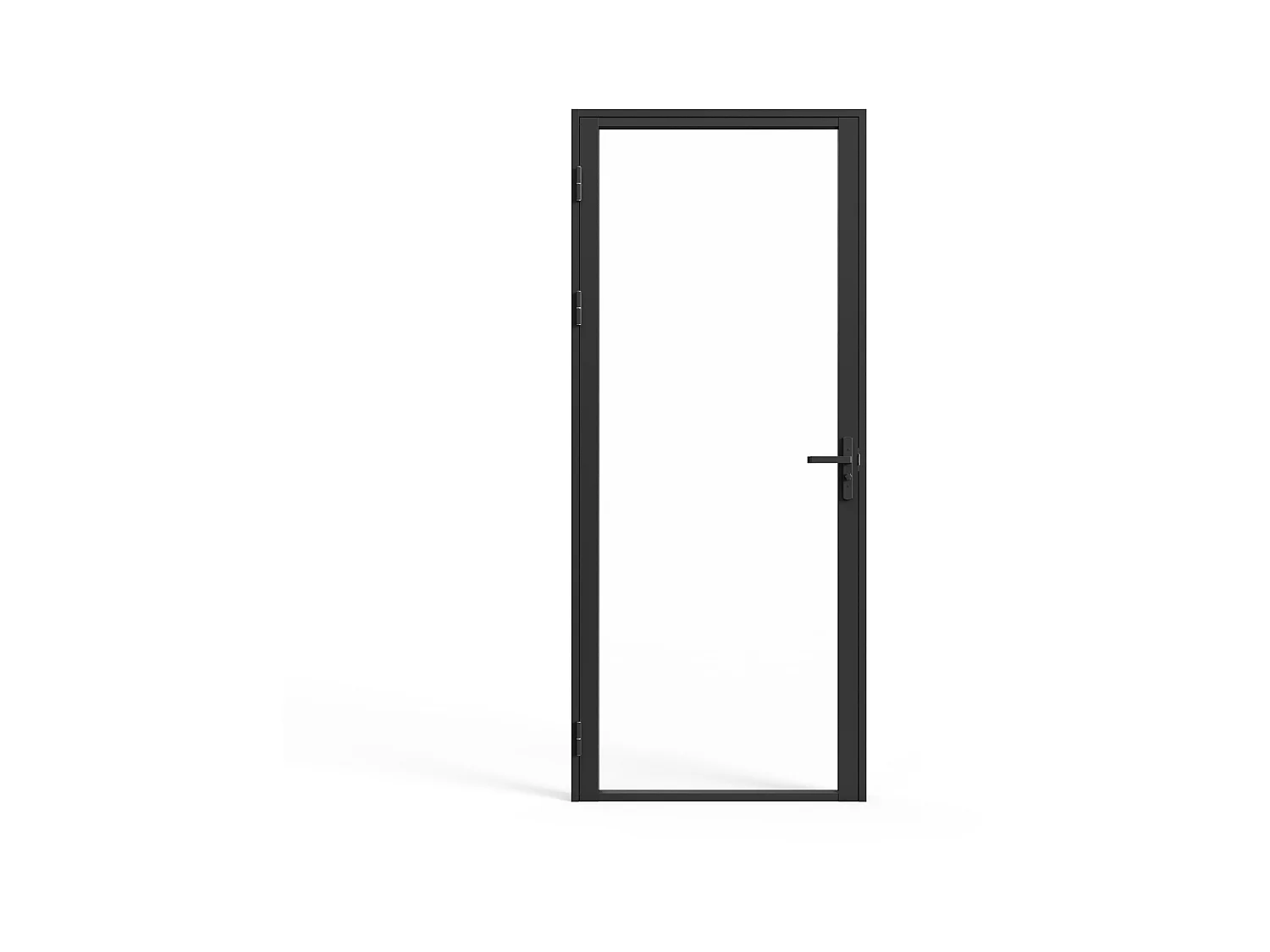Puerta reversible de aluminio y vidrio templado - Alt. 204 x Ancho 83 cm - Negra - LOXTON