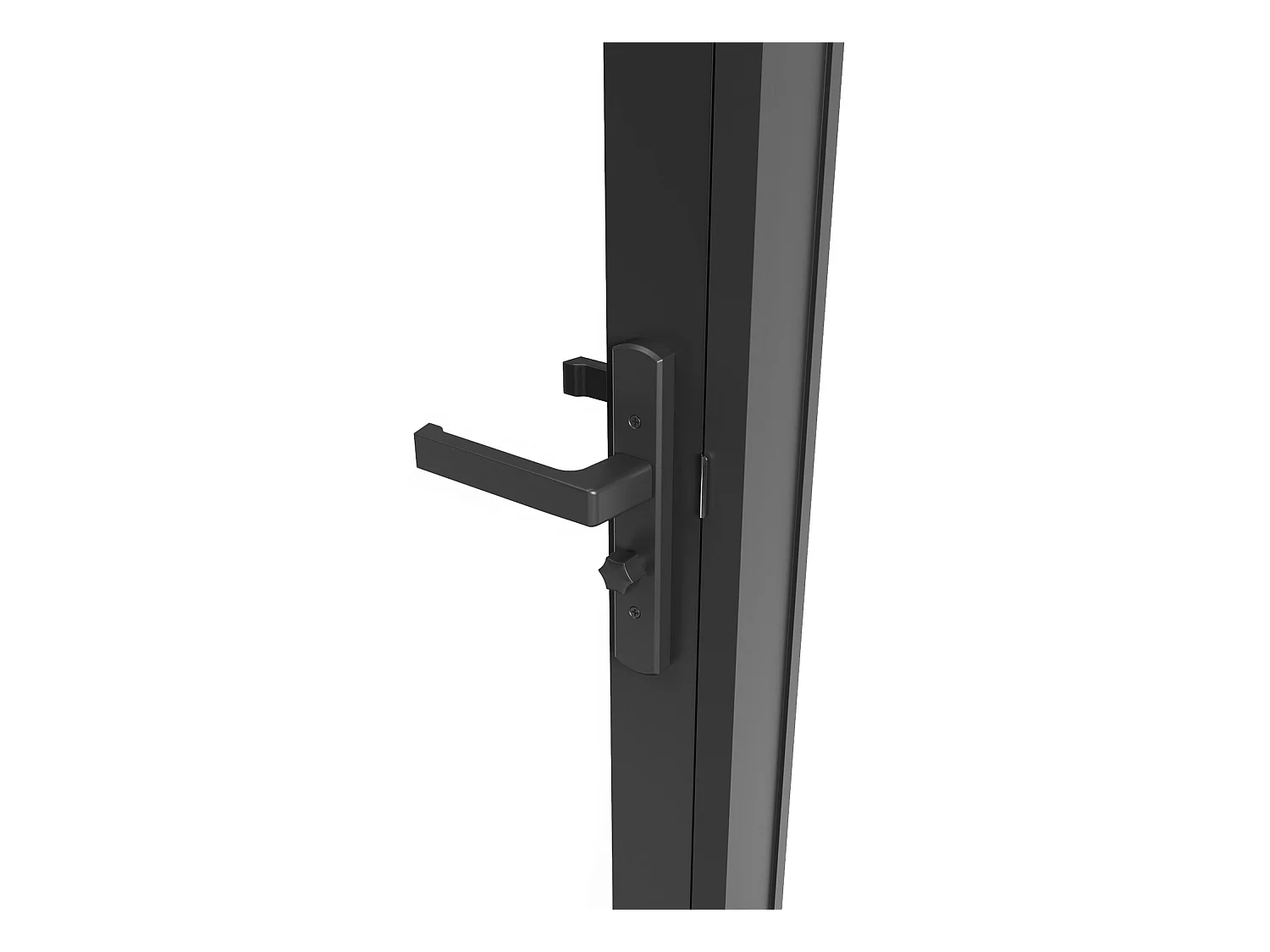 Puerta reversible de aluminio y vidrio templado - Alt. 204 x Ancho 83 cm - Negra - LOXTON