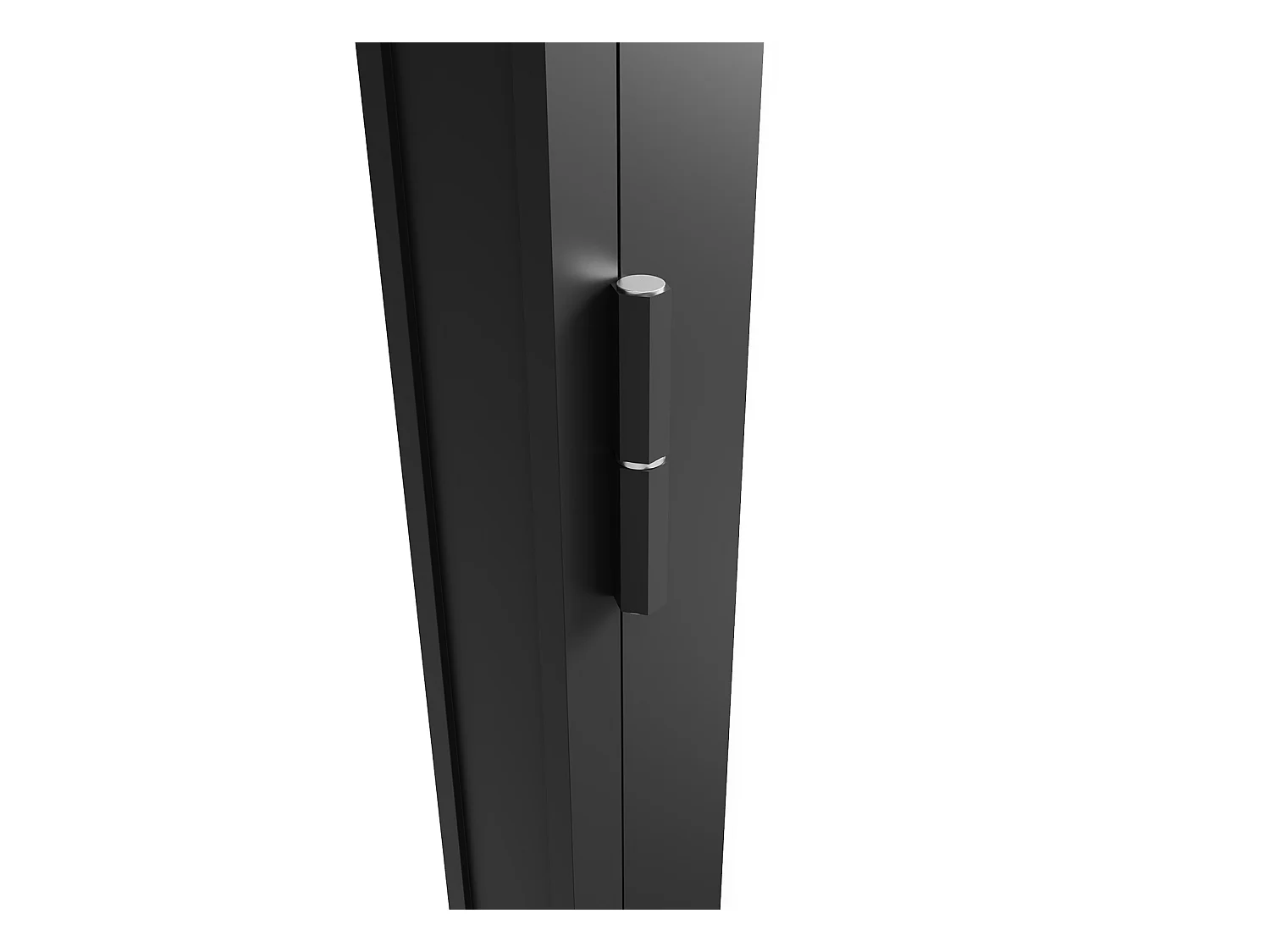 Puerta reversible de aluminio y vidrio templado - Alt. 204 x Ancho 83 cm - Negra - LOXTON
