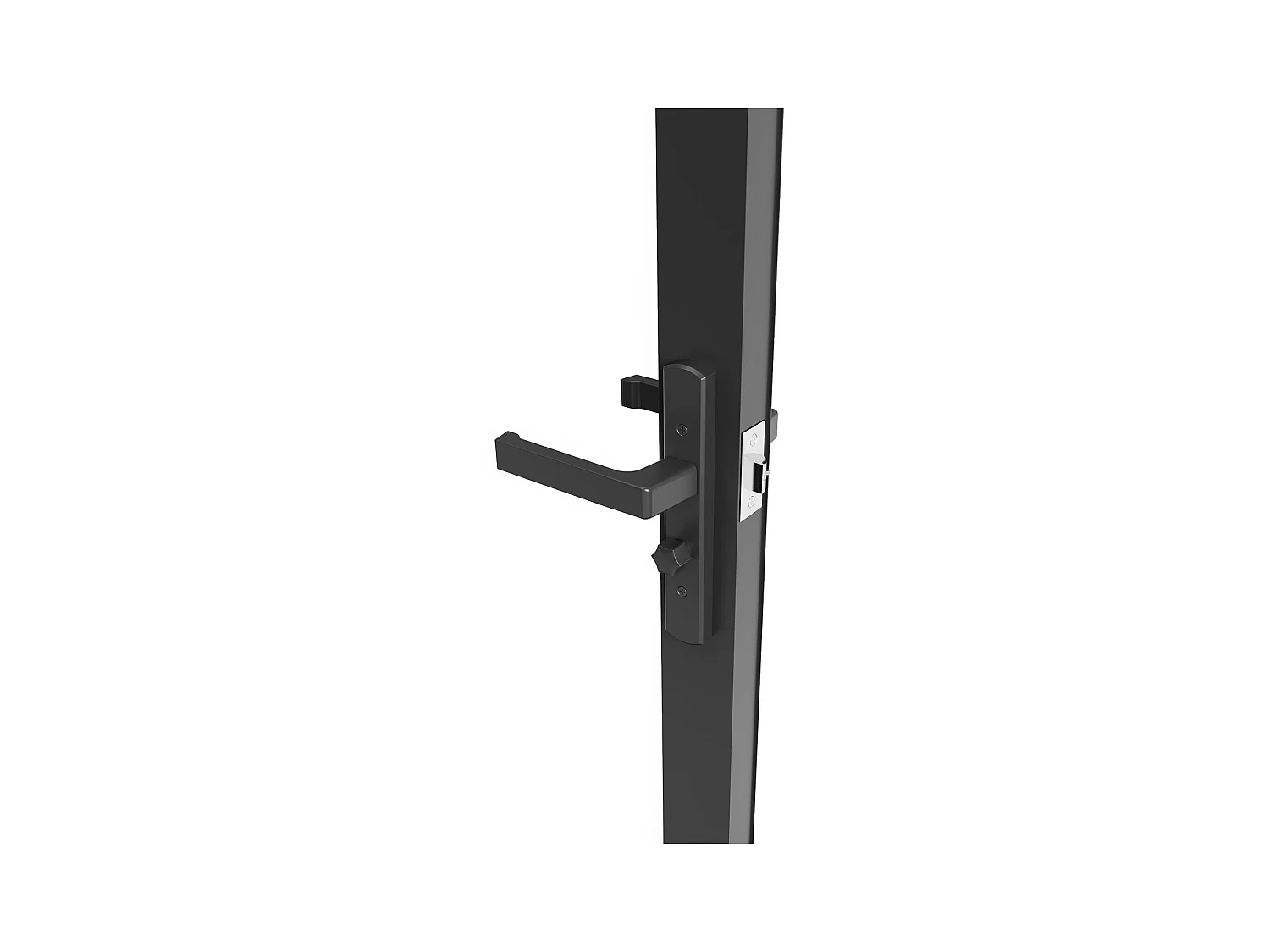 Puerta reversible de aluminio y vidrio templado - Alt. 204 x Ancho 83 cm - Negra - LOXTON