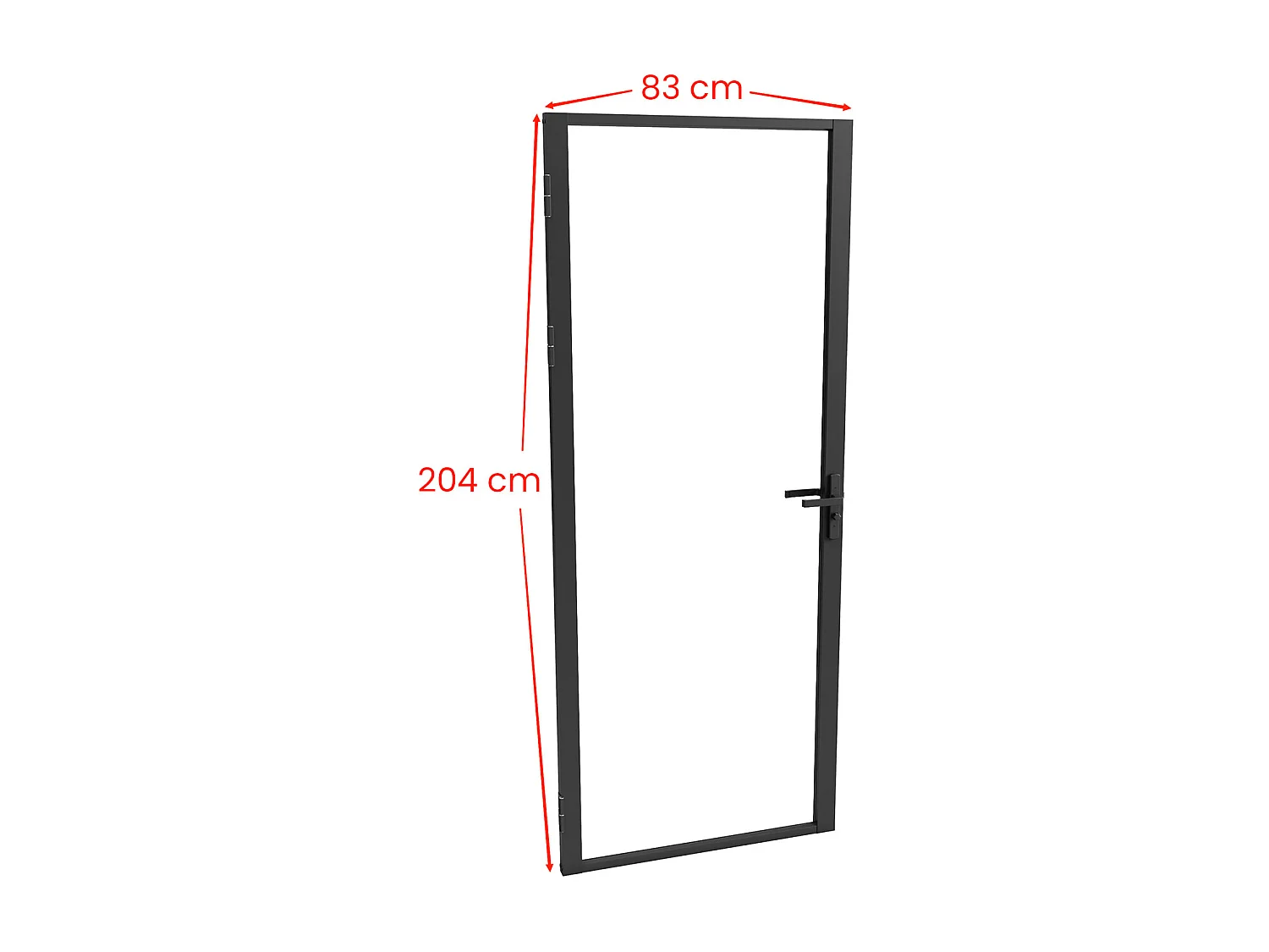 Bloc porte réversible en aluminium et verre trempé - H204 x L83 cm - Noir - LOXTON