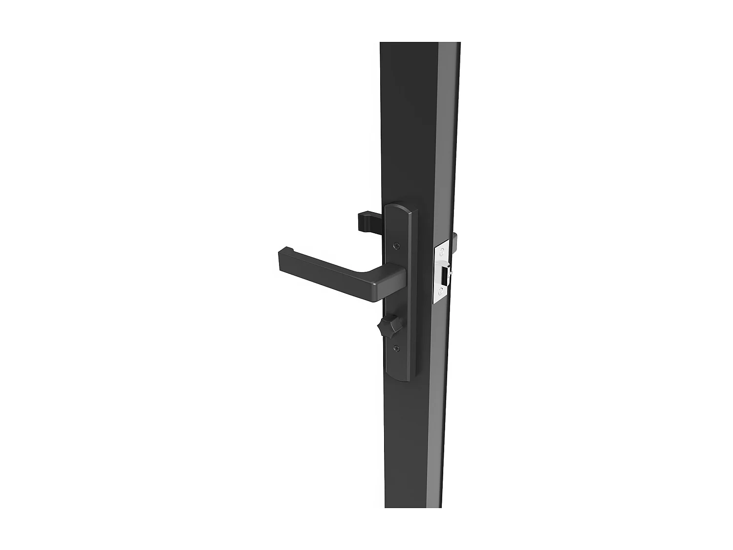 Bloc porte réversible en aluminium et verre trempé - H204 x L93 cm - Noir - LOXTON
