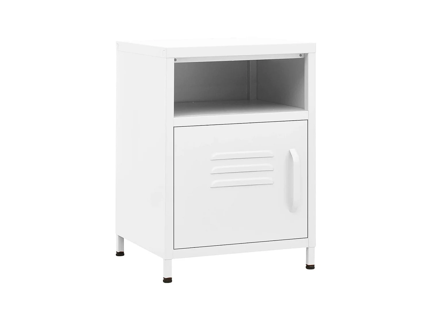 Table de chevet Blanc 35x35x51 cm Acier