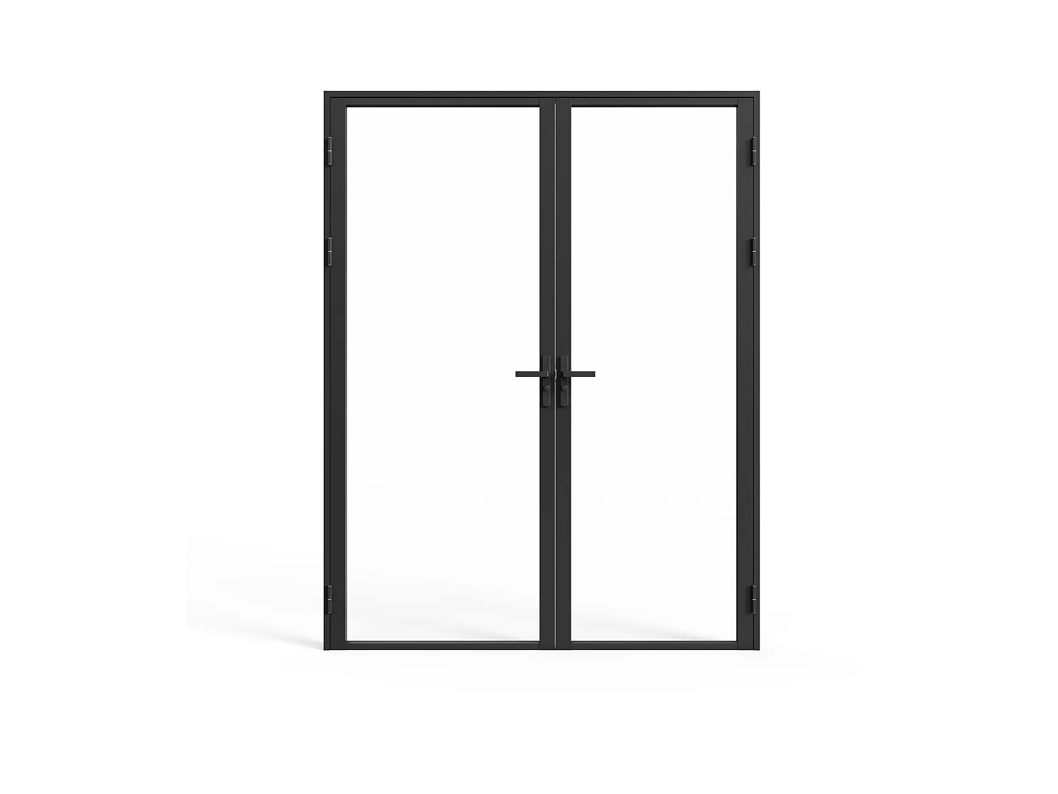 Blocco porta reversibile a due battenti H204 cm x L146 cm in Alluminio e Vetro temperato - LOXTON