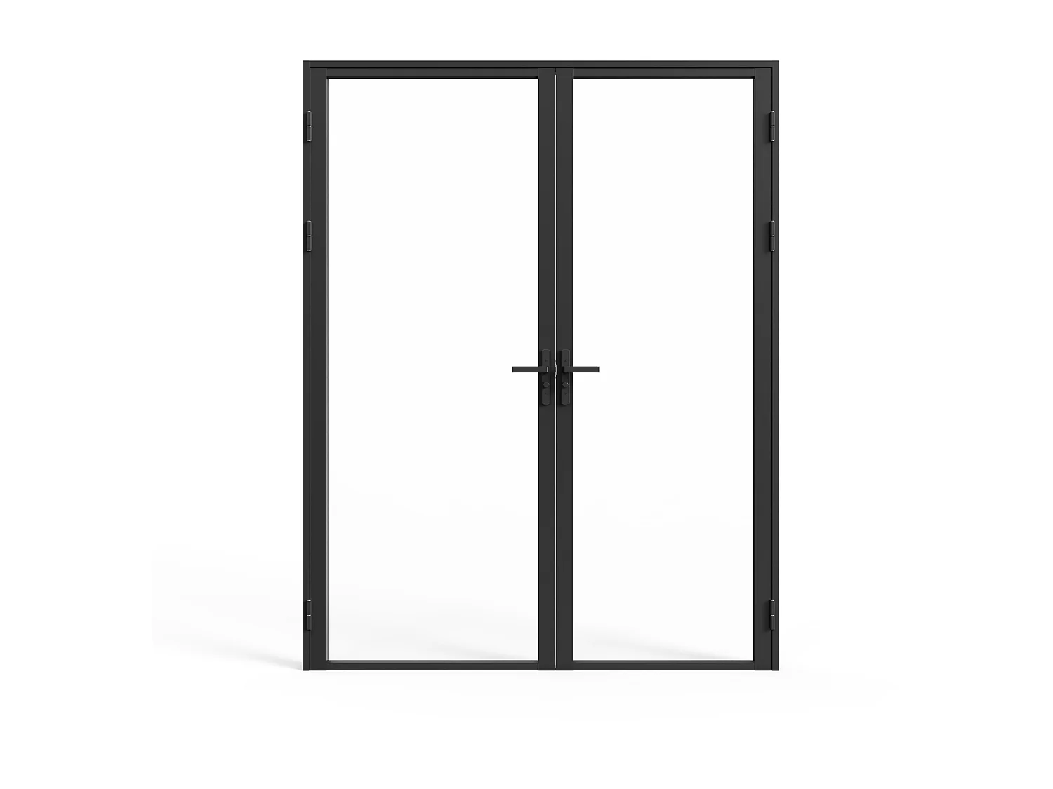 Omkeerbare dubbele deur van aluminium en gehard glas - Zwart - 2 x H204 x B73 cm - LOXTON