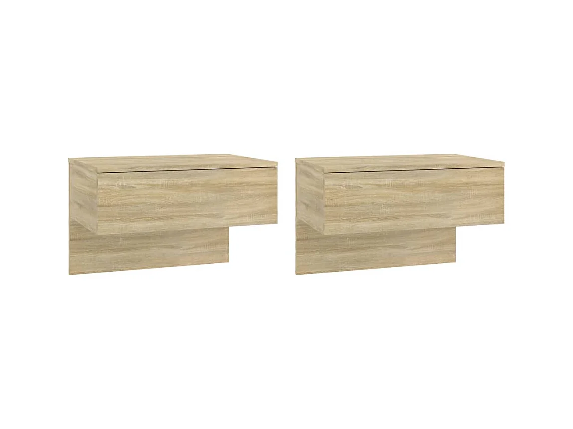 Tables de chevet murales 2 pcs Chêne sonoma