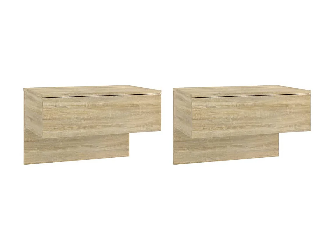 Wand-Nachttische 2 Stück Sonoma-Eiche