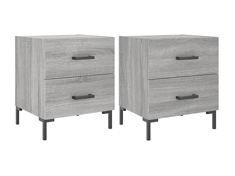 Comodini 2 pz sonoma grigio 40x35x47,5 cm