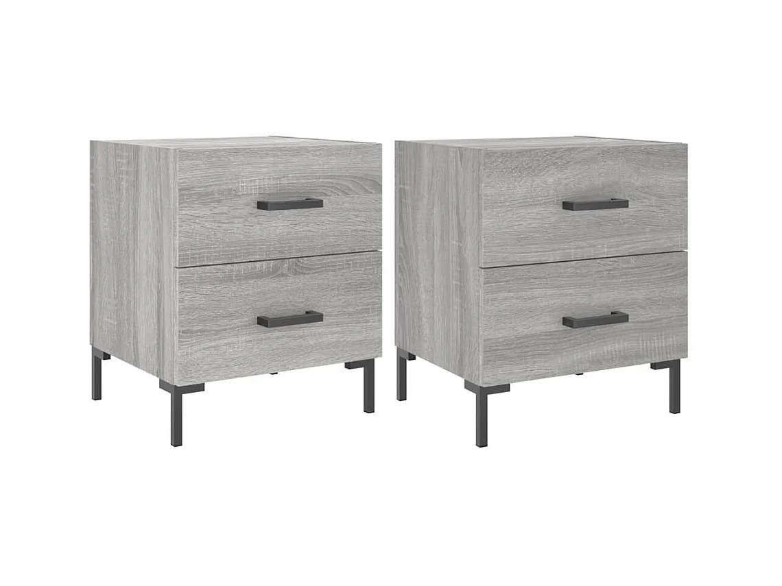 Mesitas de noche 2 piezas sonoma gris 40x35x47,5 cm