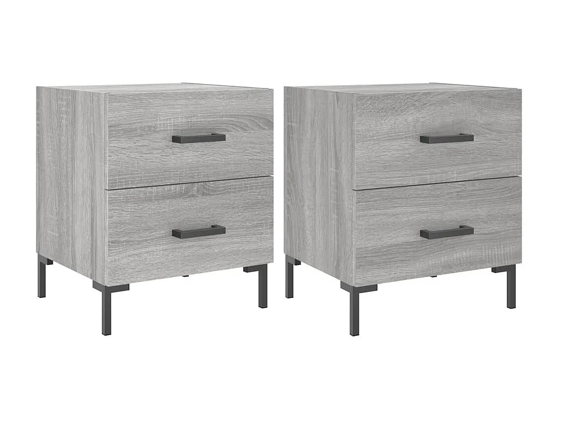 Mesas de cabeceira 2 unidades cinza sonoma 40x35x47,5 cm