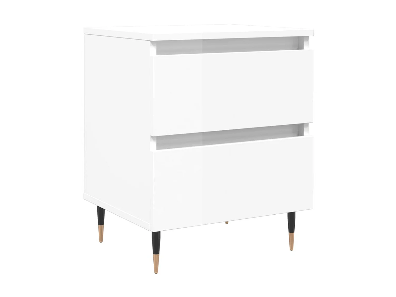 Tables de chevet 2 pcs blanc brillant 40x35x50 cm