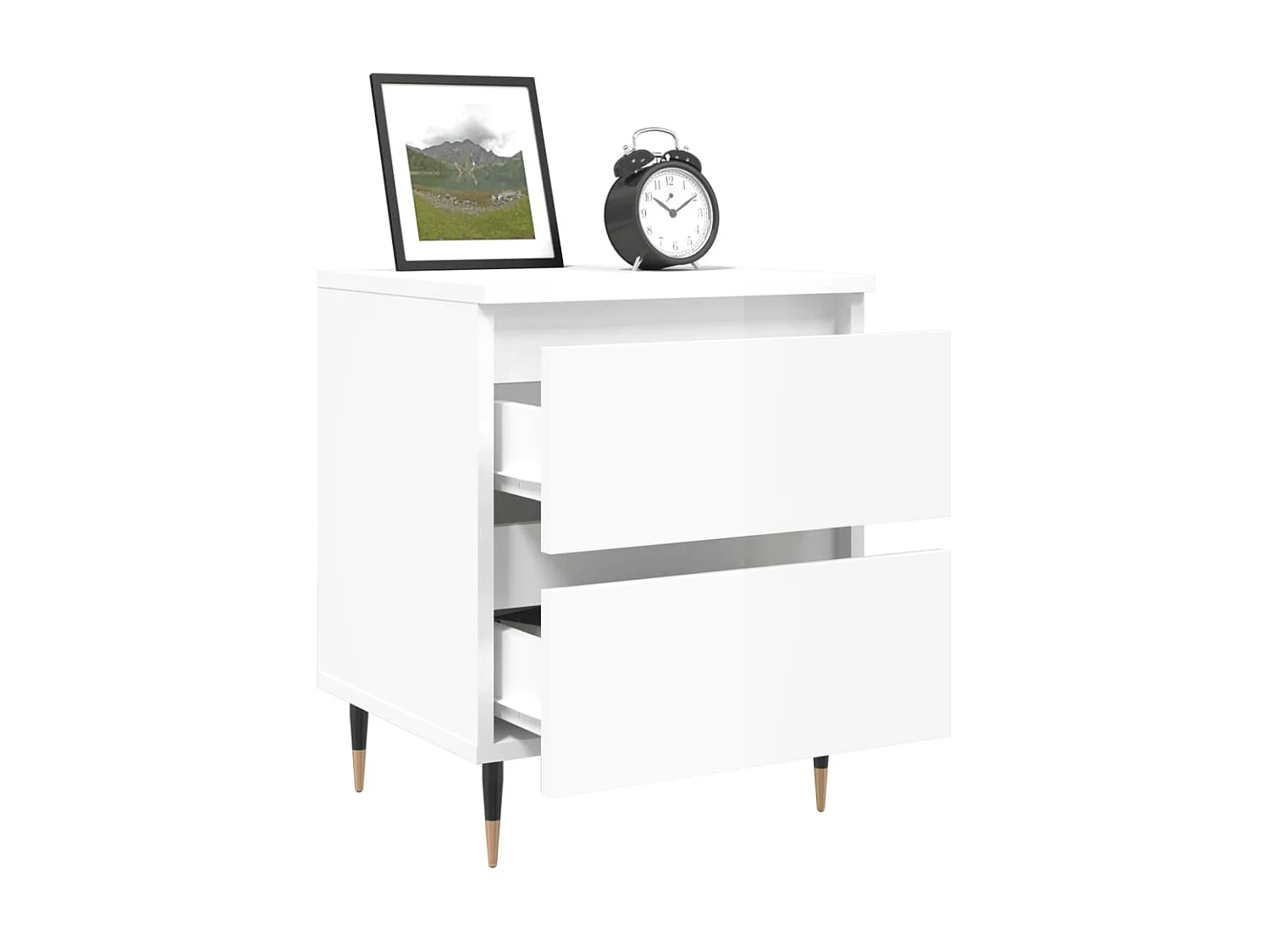Tables de chevet 2 pcs blanc brillant 40x35x50 cm