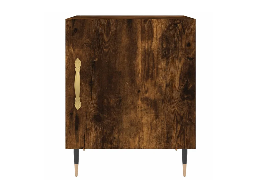 Table de chevet chêne fumé 40x40x50 cm bois d'ingénierie