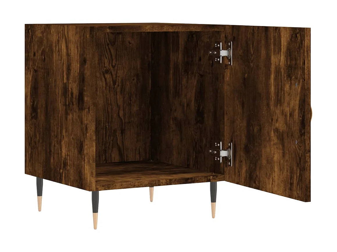 Nachtkastje van gerookt eikenhout 40x40x50 cm samengesteld hout