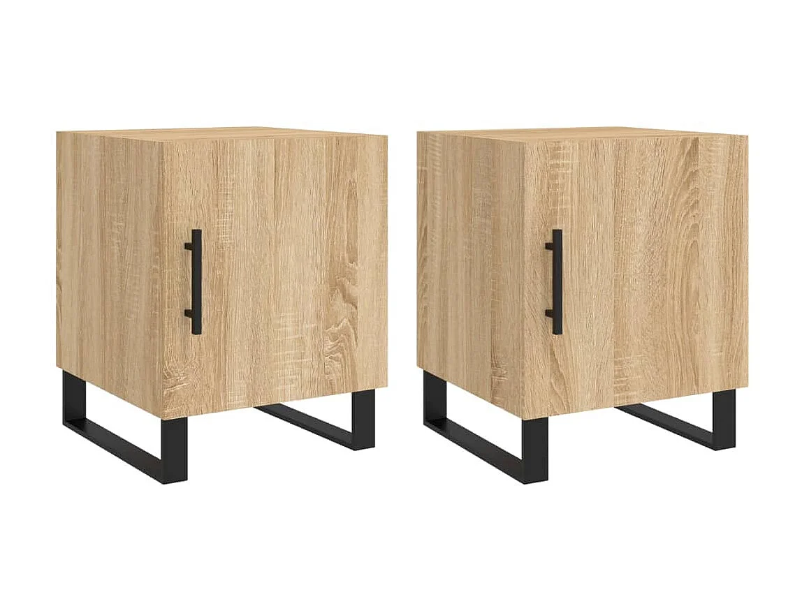 Tables de chevet 2 pcs chêne sonoma 40x40x50 cm bois ingénierie