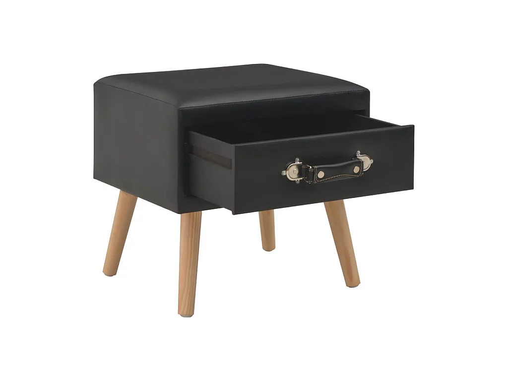 Table de chevet Noir 40x35x40 cm Similicuir