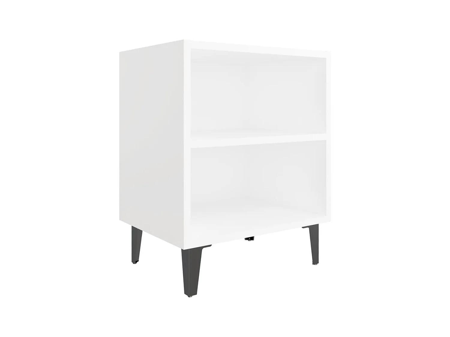 Table de chevet avec pieds en métal blanc 40x30x50 cm