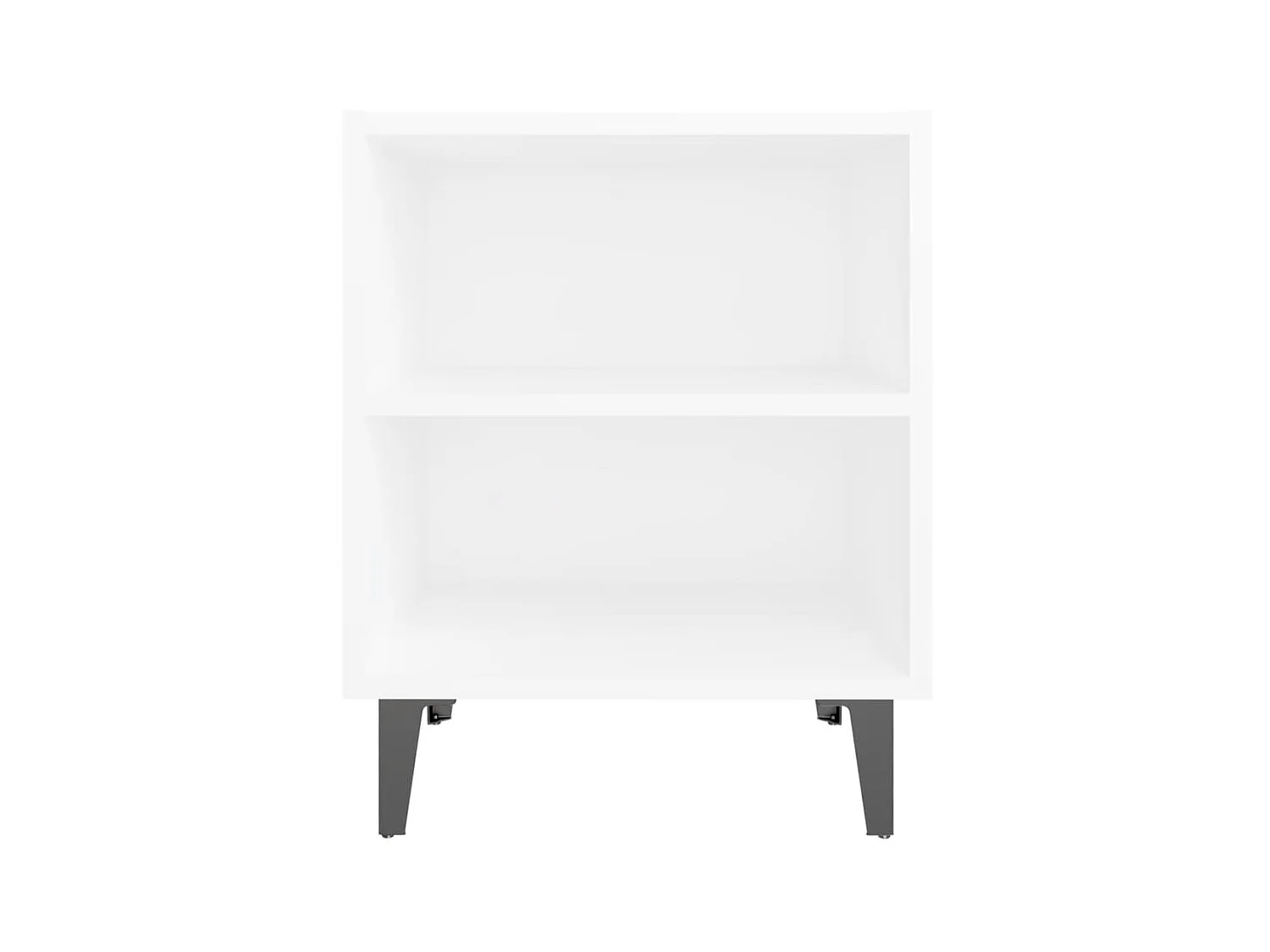 Table de chevet avec pieds en métal blanc 40x30x50 cm