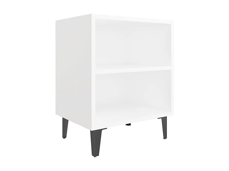 Nachtkastje met wit metalen poten 40x30x50 cm