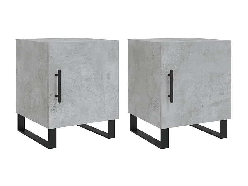 Mesitas de noche 2 piezas gris cemento 40x40x50 cm madera contrachapada