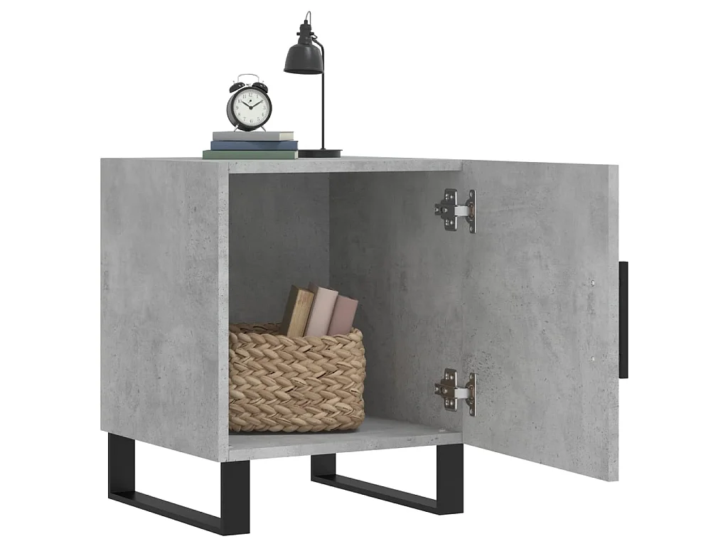 Tables de chevet 2 pcs gris béton 40x40x50 cm bois d’ingénierie