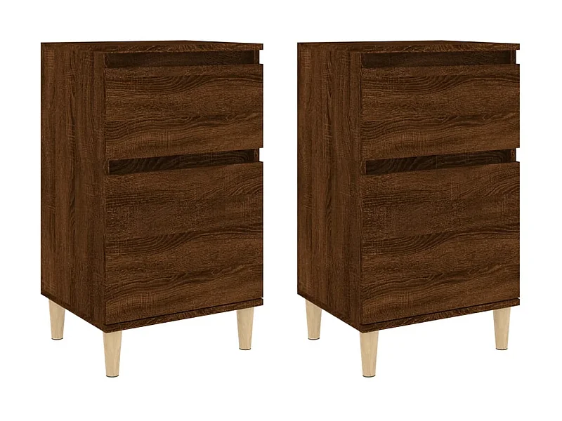 Comodini 2 pz rovere marrone 40x35x70 cm