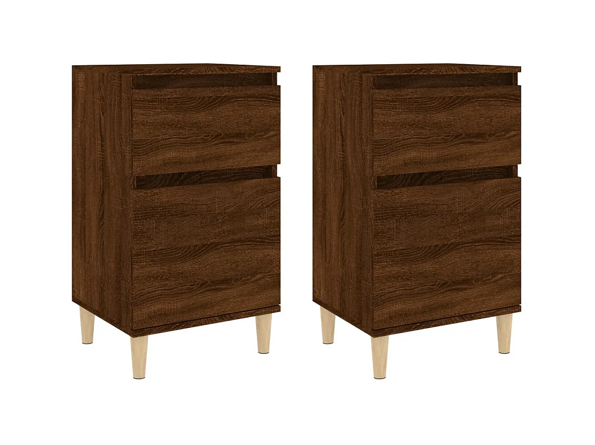 Tables de chevet 2 pcs chêne marron 40x35x70 cm