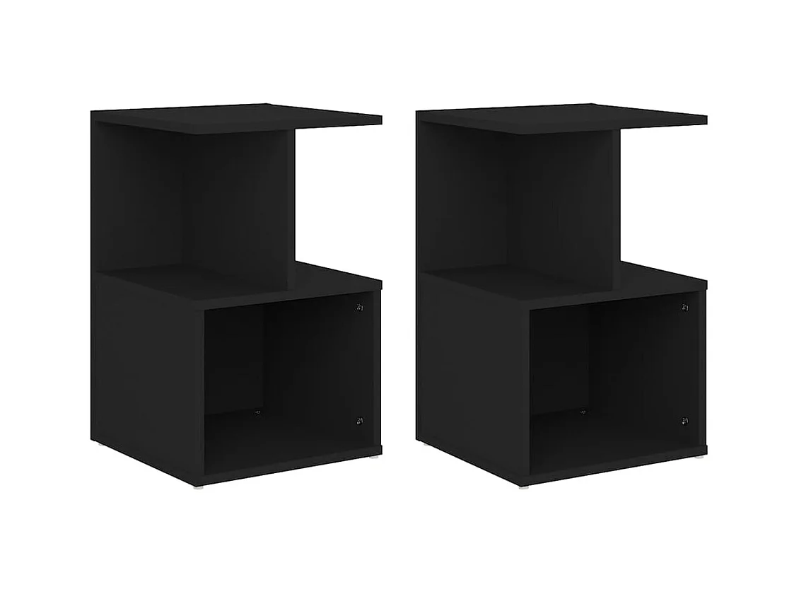 Comodini 2 pz Nero 35x35x55 cm Truciolato