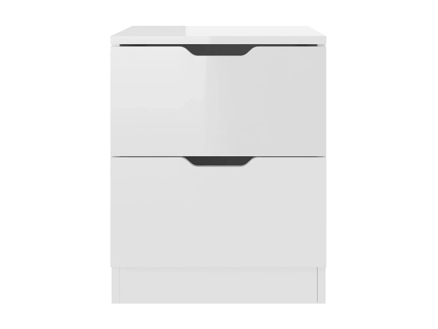 Tables de chevet 2 pcs Blanc brillant 40x40x50 cm Aggloméré