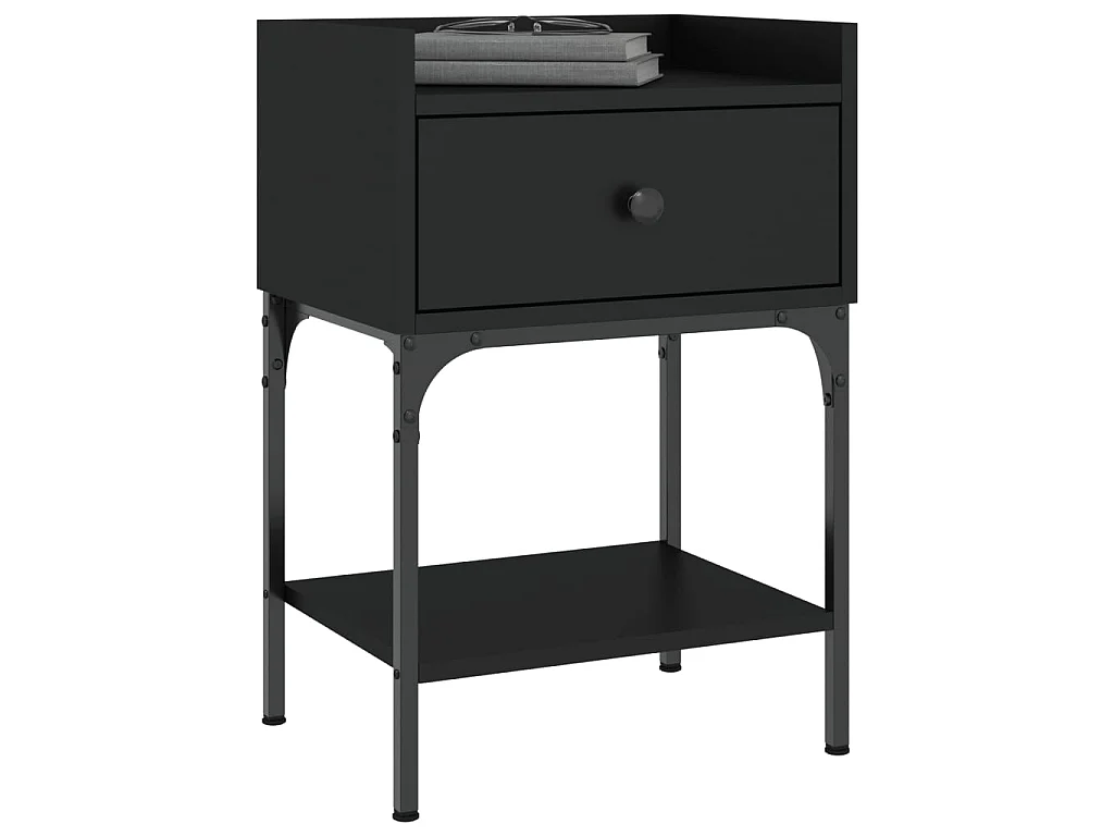 Tables de chevet 2 pcs noir 40,5x31x60 cm bois d’ingénierie
