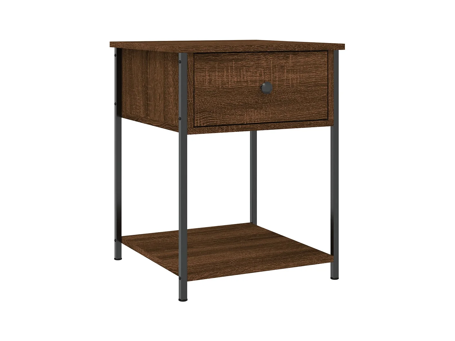 Table de chevet chêne marron 44x45x58 cm bois d'ingénierie