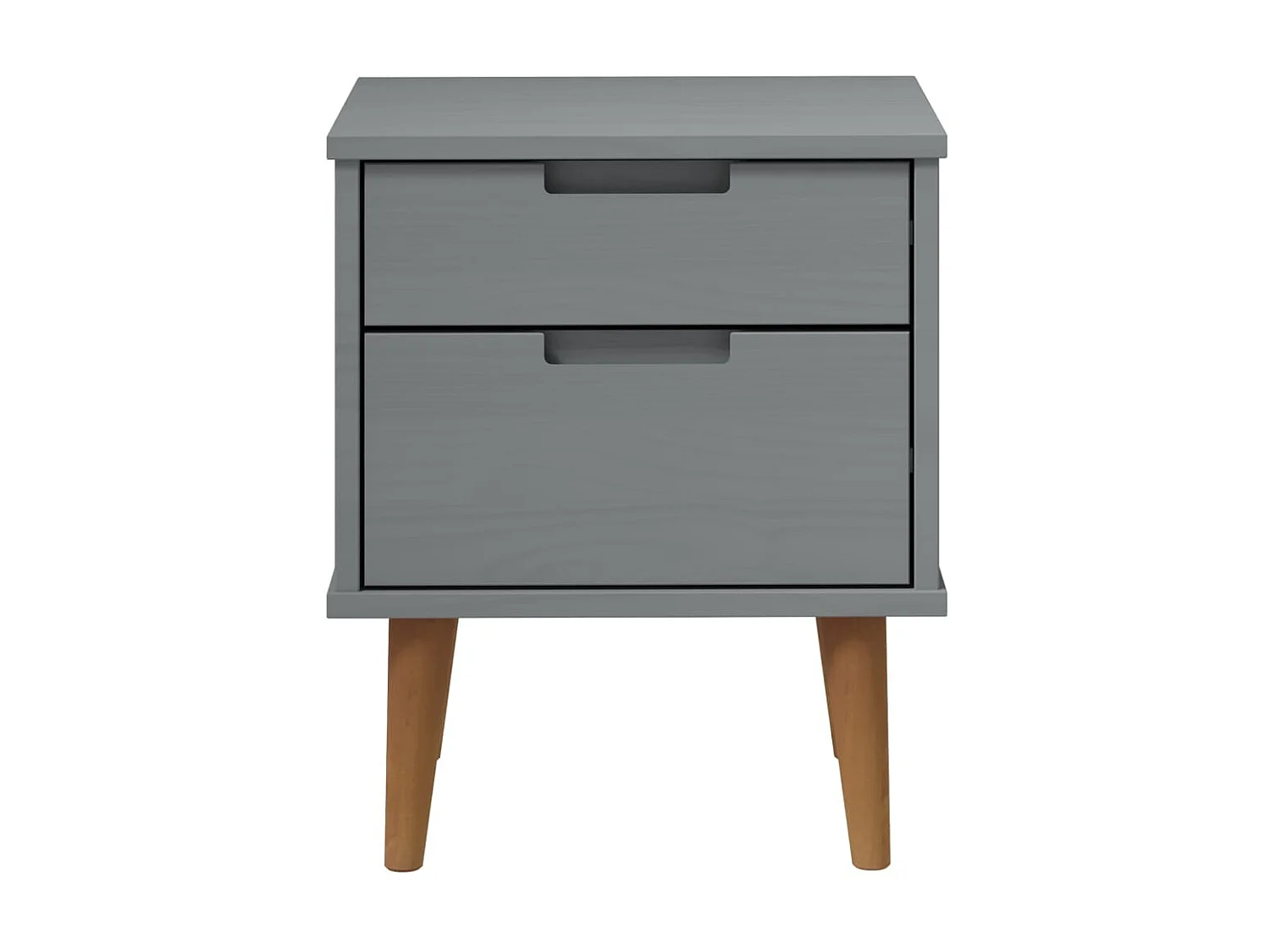 Nachttisch MOLDE Grau 40x35x48 cm Massives Kiefernholz