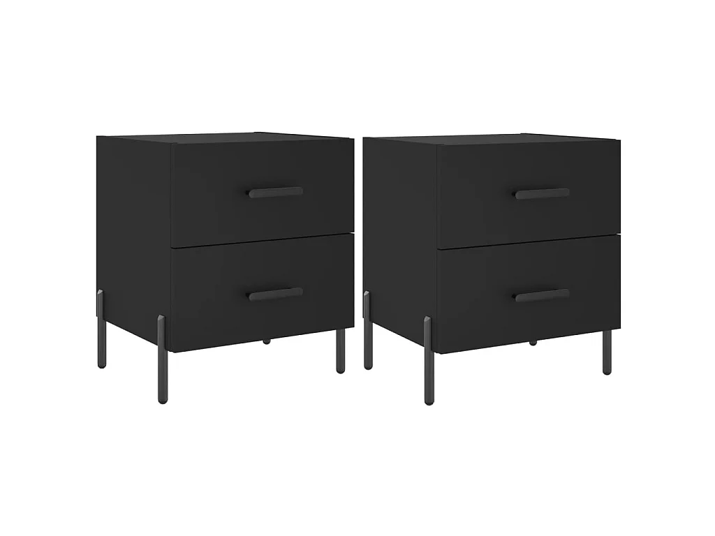 Nachtkastjes 2 stuks zwart 40x35x47,5 cm samengesteld hout
