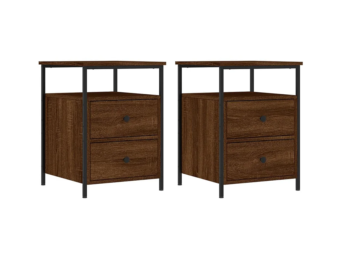 Tables de chevet 2 pcs chêne marron 44x45x60 cm bois ingénierie