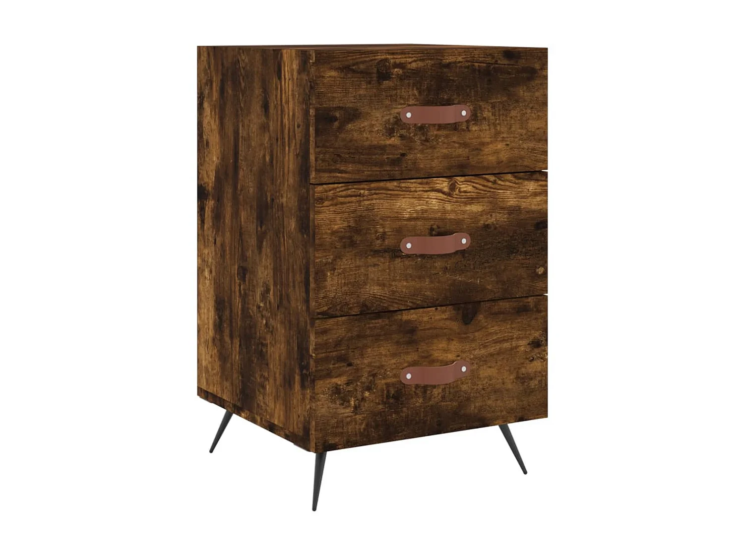 Table de chevet chêne fumé 40x40x66 cm bois d'ingénierie