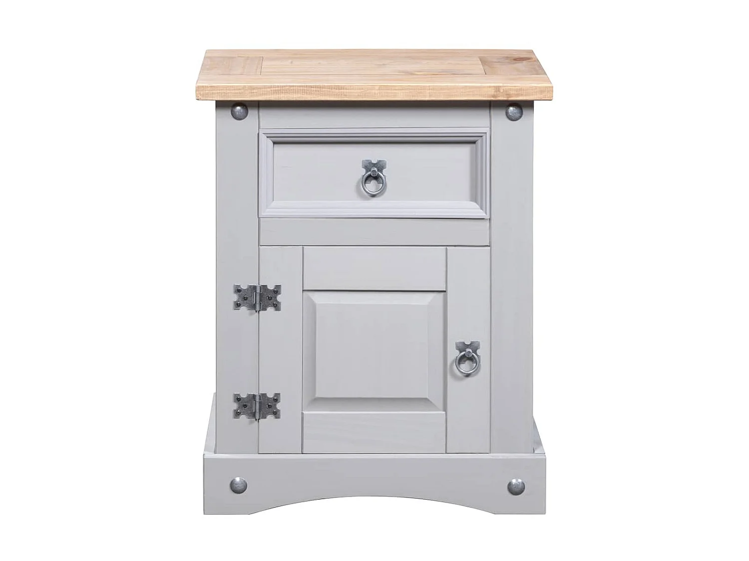 Nachttisch Corona Range Mexikanische Kiefer Grau 53x39x67 cm