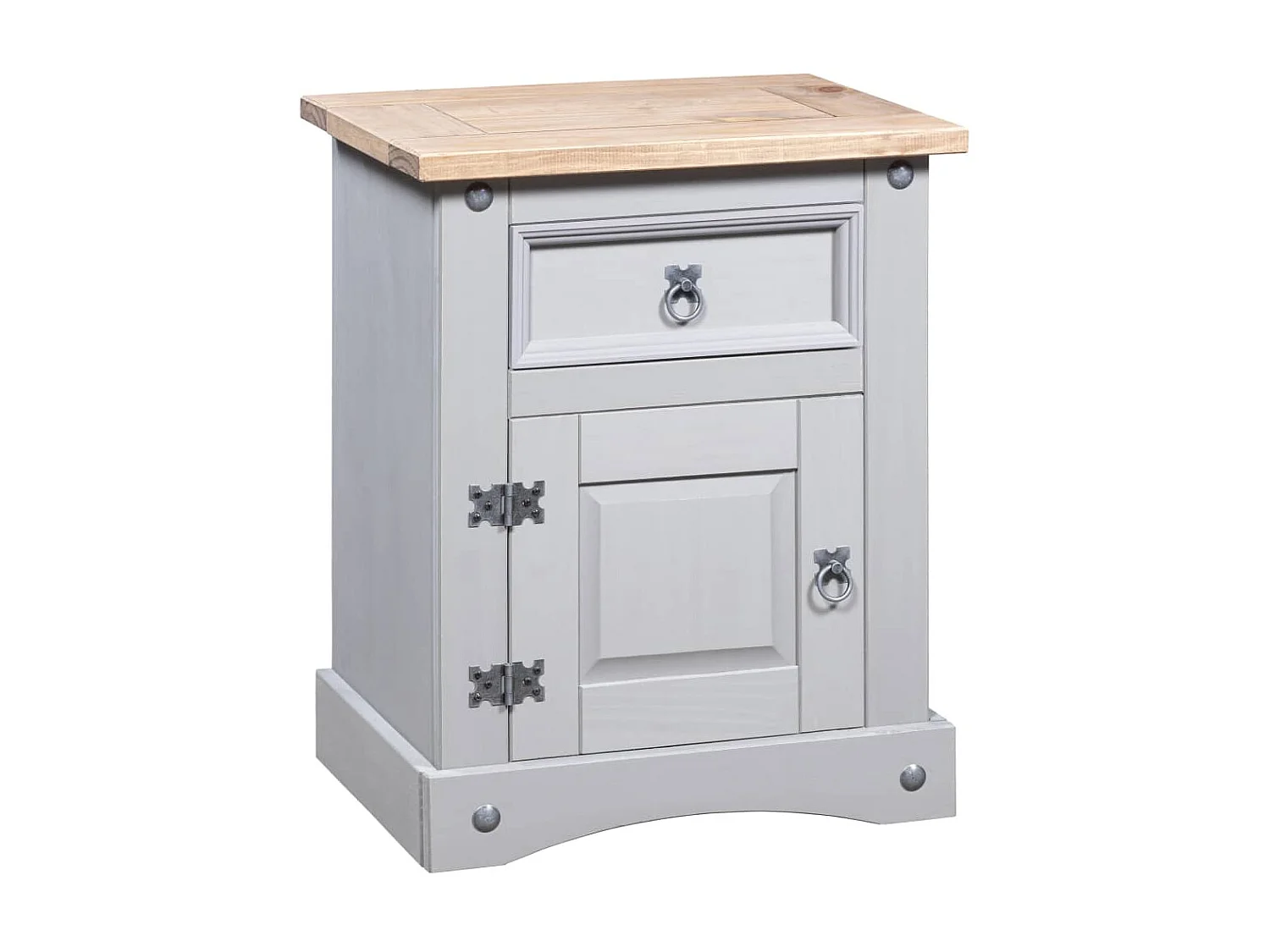 Nachttisch Corona Range Mexikanische Kiefer Grau 53x39x67 cm