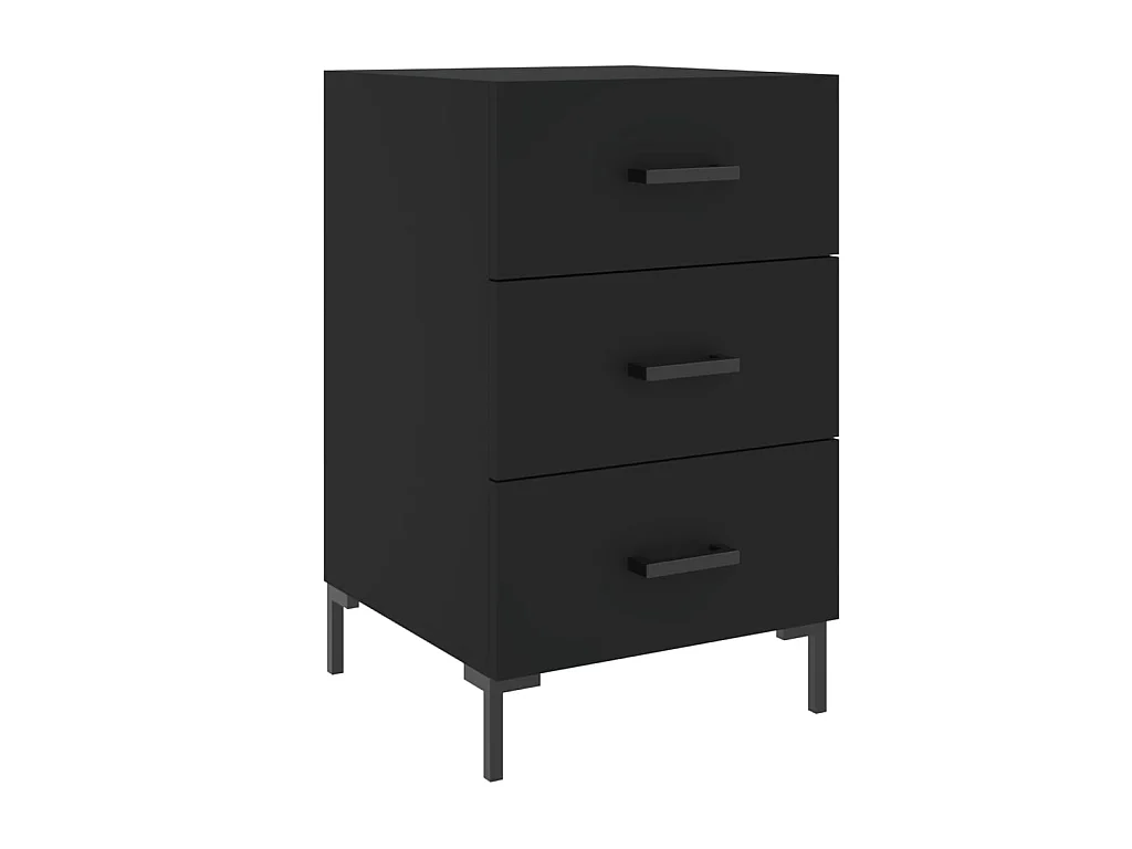 Table de chevet noir 40x40x66 cm bois d'ingénierie