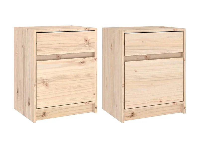Mesitas de noche 2 piezas 40x31x50 cm madera maciza de pino