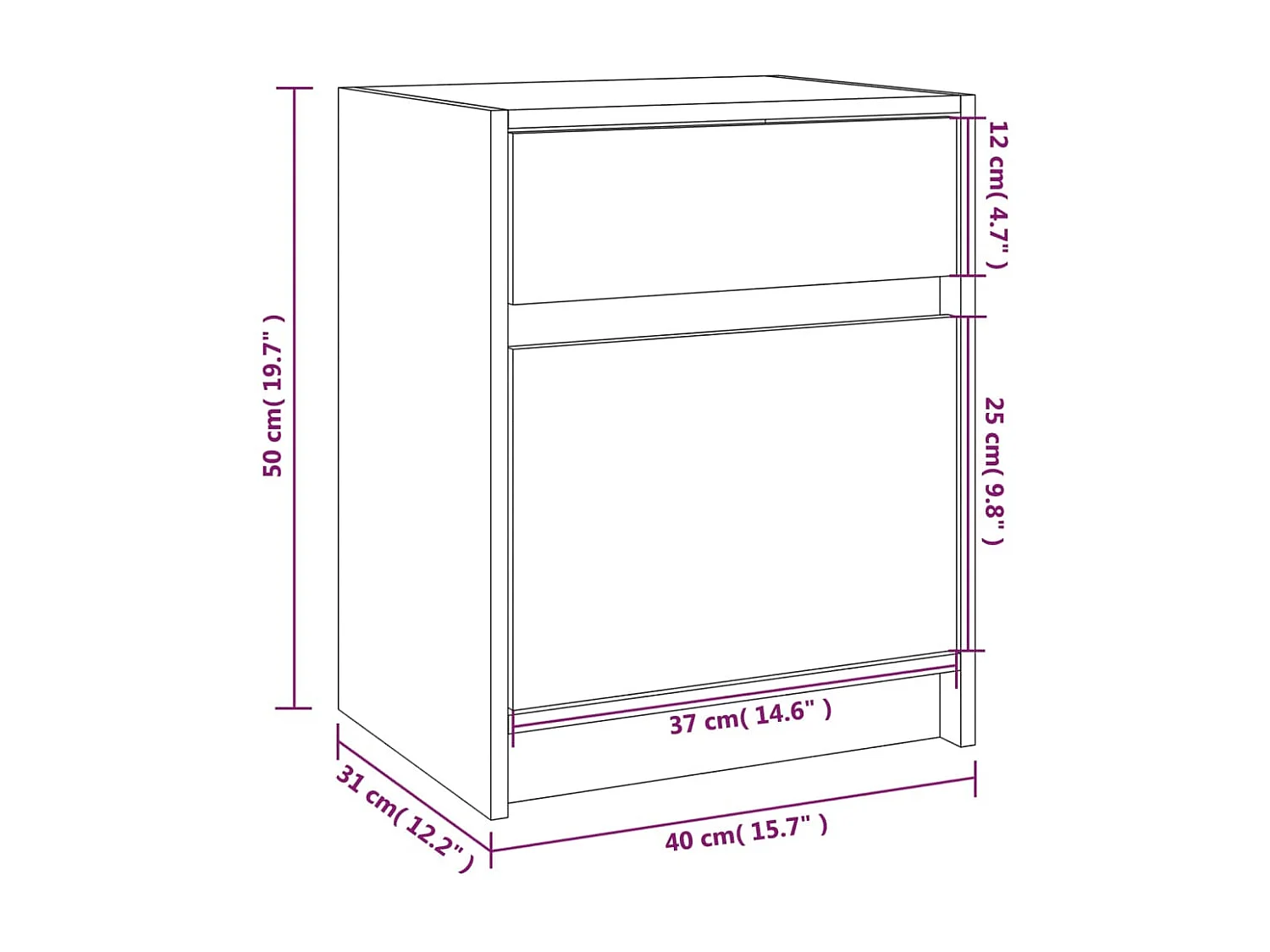 Mesitas de noche 2 piezas 40x31x50 cm madera maciza de pino
