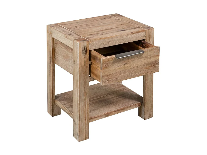 Table de chevet avec tiroir 40x30x48 cm Bois d'acacia solide