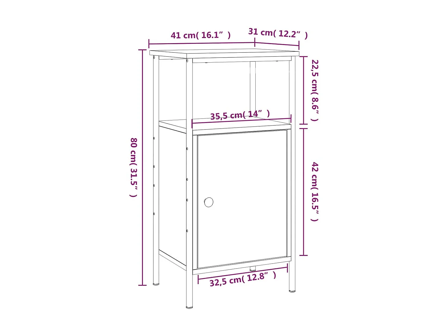 Mesa de cabeceira preta 41x31x80 cm madeira trabalhada
